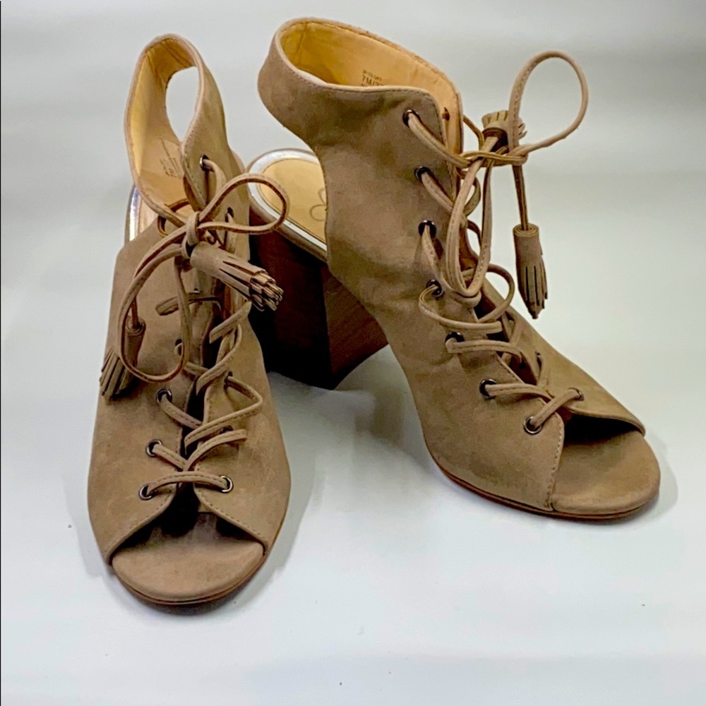 Jessica Simpson Brown Suede Peep Toe Shoes